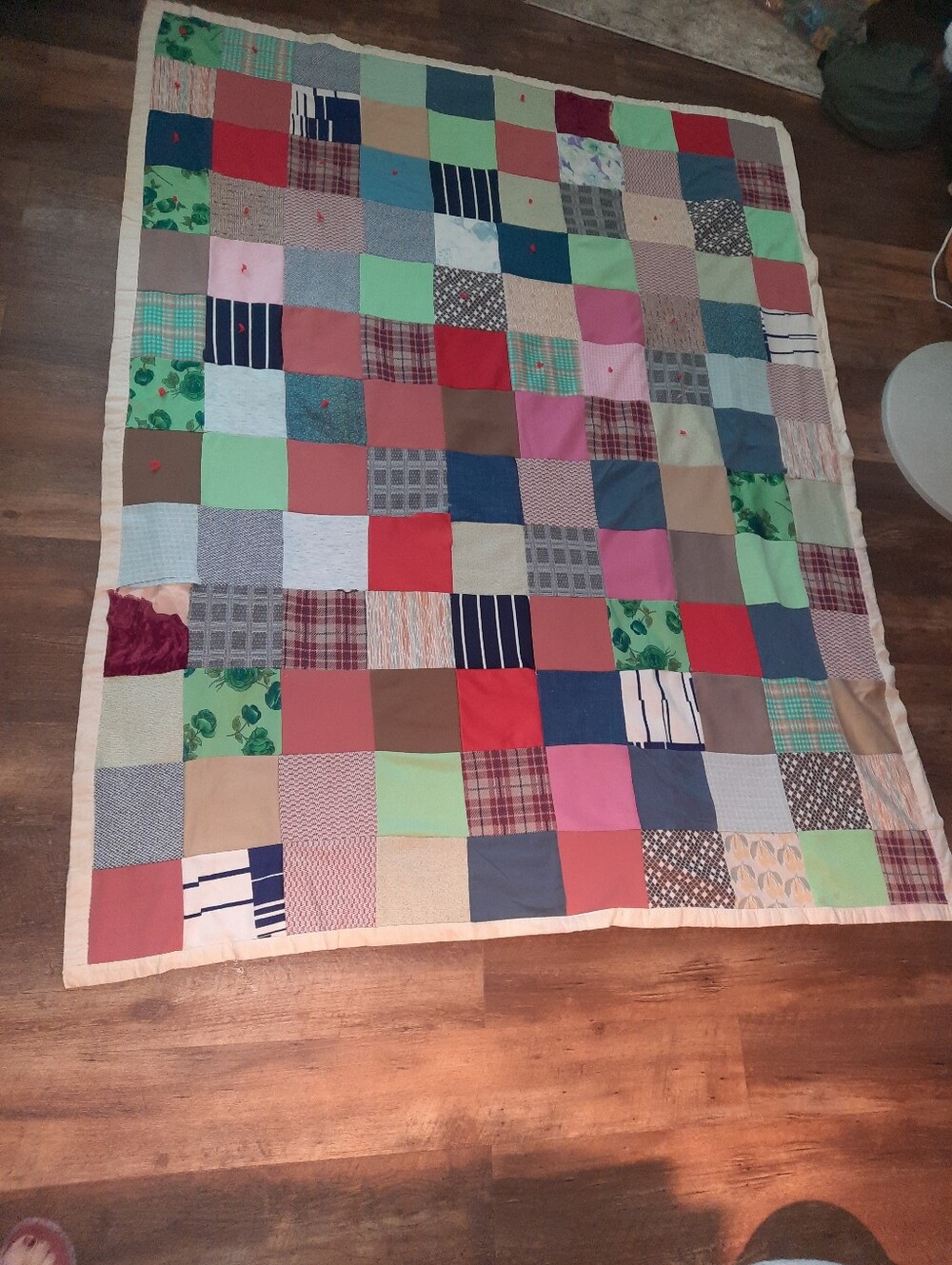 Vintage Handmade Patchwork Quilt - Multicolor